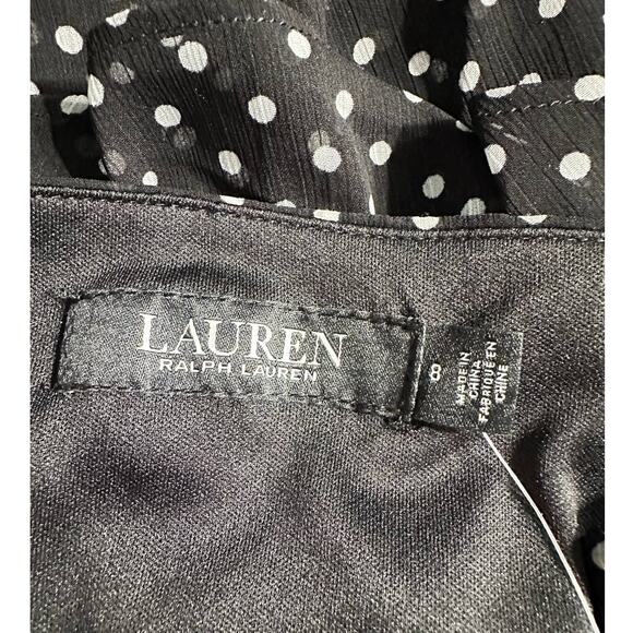 Lauren‎ Ralph Lauren Black Polka Dot Spaghetti Strap Tiered Mini Dress Sz 8 NWT - Picture 7 of 12